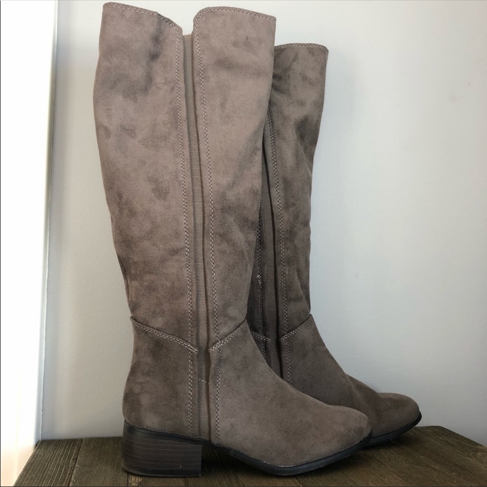 NEW! Merona Pull-on Riding Boots - Dark Grey/Gray - Picture 3 of 4